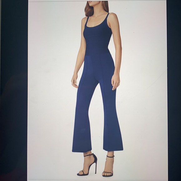 NWT Herve Leger Cropped Flare-leg Jumpsuit - Picture 3 of 16